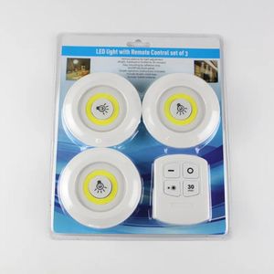 Pack de 3 Lampes LED Sans Fil avec Télécommande – Éclairage Autocollant 3M – Luminosité Réglable et Minuteur