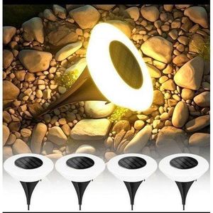 Lot De 4 Lampes Solaires D'extérieur à 12 LED étanches Pour Cour, Jardin, Pelouse, Allée, Terrasse