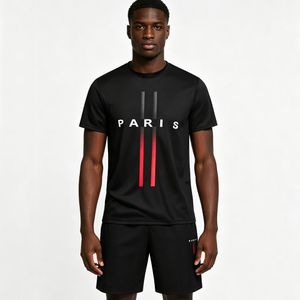Kepokasn Ensemble 2 pièces homme : chemise et short, imprimé graphique - Noir