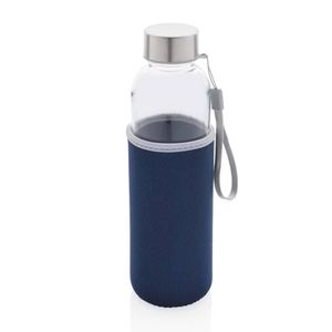 Bouteille en verre portable avec housse de protection et sangle