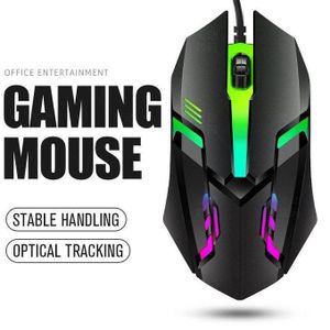 Souris Filaire Optique USB Gaming Mouse Effet Lumineuse RGB E-sport Pour Ordinateur - Noir
