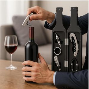 Lot de 5 tire-bouchons fantaisie en forme de bouteille de vin 