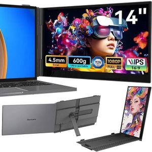 Blackview SCM6 Écran portable 14" 1080p FHD USB-C 3x, PD 100W, TUV Low Blue Light, haut-parleur, support 13–17,3"