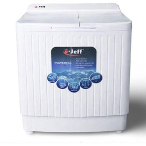 E-Jeff Machine à Laver Semi-automatique 10Kg - Double Cuve Performante Grande Capacité Puissante Silencieuse et Compacte - Blanc