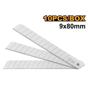 Lot de 10 lames de rechange pour couteau utilitaire 9 x 80 mm 