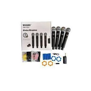 Kit de microphones sans fil WEISRE DW-84 – Ensemble de 4 Micros pour karaoké et animation