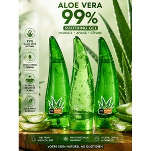 Gel Apaisant à l’Aloe Vera 99% – Hydratant, Réparateur et Rafraîchissant – 2,28 ml