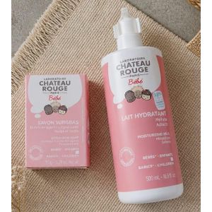 Gamme : Lait Corps Hydratant 500ml + Savon Surgras 150g CHÂTEAU ROUGE BÉBÉ Peaux sensibles Importé De France 
