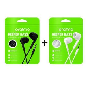 Oraimo Pack de 2 Écouteurs Filaires - Noir / Blanc