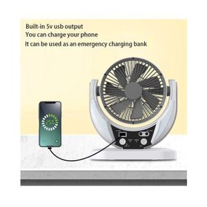 Ventilateur Solaire Rechargeable De 6 Pouces Avec Batterie 3,2 V/3,5 Ah Et Panneau Solaire 6 V 4 W