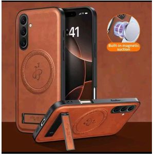 Coque Samsung S23 marron support cuir mag a
