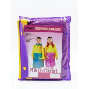 Imperméable Enfant Paradise Bird FTN-005 – Raincoat Transparent à Capuche Pour École et Saison des Pluies