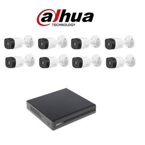 Dahua Kit complet-Professionnel DVR 8canaux 2MP+8caméras bullet infrarouge 2MP,SANS DISQUE DUR, SANS CABLES-INSTALLATION RAPIDE