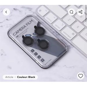 Protège Caméra Compatible à IPhone 12 Pro Max - Couleur Noir