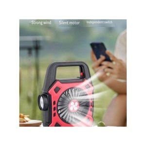 CHIC Ventilateur De Camping Portable Avec Lumière, Lanterne D'extérieur Rechargeable