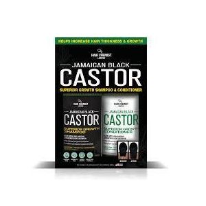 Coffret cadeau Hair Chemist 2 pièces (shampoing et après-shampoing) - Huile de ricin noir jamaïcain pour la croissance et l'épaisseur des cheveux - Sans sulfate, sans parabène et sans phtalate - 1 litre chacun