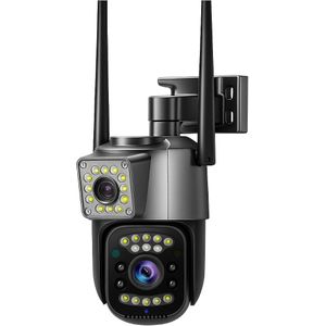 Caméra de Surveillance Électronique Wi-Fi Extérieure / Intérieure à Double Objectif (Caméra PTZ Rotative avec Vision Nocturne Couleur)