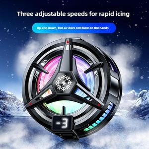 Refroidisseur de téléphone portable magnétique avec clip, Ventilateur de refroidissement de téléphone RGB, Refroidisseur pour téléphone portable, Ventilateur radiateur léger et portable à trois vitesses pour le jeu sur mobile, diffusion en direct