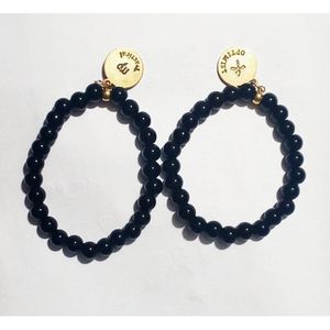 Lots De 2 Bracelets  Perle Ronde - Noir