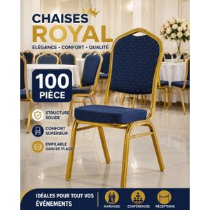 Chaises blue royal 100 pièces 