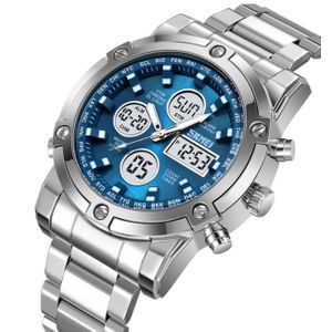 Skmei Montre homme Quartz acier inoxydable argent 