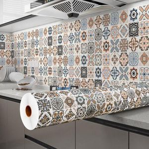 Papier peint pour cuisine, résistant à la chaleur, autocollant mural épais, adapté aux placards, plans de travail et carrelage adhésif. -  60 × 300 cm