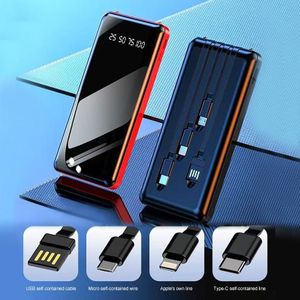 Kingnote Chargeur portable 66W, 20 000 mAh, super rapide, avec quatre câbles de charge intégrés