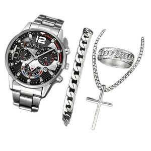 Coffret 4 pièces  montre et accessoires pour homme