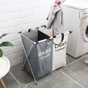 Corbeille à Linge Tri Sélectif (Dark, Light, Color) – Sac Pliant XL avec Cadre Aluminium