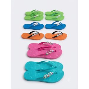Mode Lot de Tapette pour femme ,MIDEA LUXE JEWELED HEART-EMBELLISHED COMFORT SLIDE – PACK X5 (33-40)