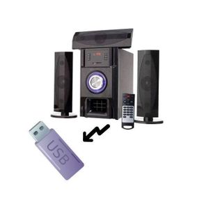 Original Super Power Woofer OP-620 Home Cinéma - Chaîne HI-FI - Noir + Clé USB Offerte Noir Garantie 12 Mois