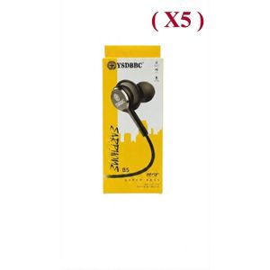 Mode 5 Écouteurs Filaires Intra-Auriculaires YSDBBC B5 - Super Bass - Jack 3.5 mm avec Microphone - Noiir