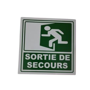 Lot de 02 Plaques- SORTIE DE SECOURS- Plastique Bleu