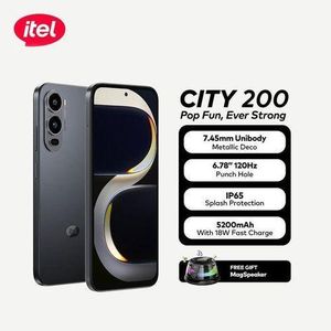 Itel City 200 - 6,78" - 4G - 2 SIM - (4+4)Go RAM + 128GB ROM - 8MP/50MP - 5200 mAh
