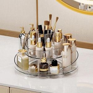 organisateur de maquillage rotatifs transparents multifonctions