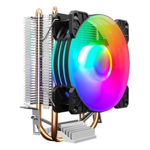 Double cuivre tube CPU ventilateur PC de bureau illuminé silencieux AMD refroidisseur à air