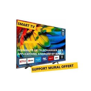 SMART TECHNOLOGY TV LED - 55 Pouces - WIFI - Android - 2xHDMI/USB - Noir - Garantie 24 Mois + Support Mural Offert