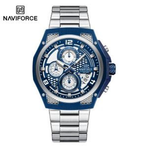 Naviforce Montre Homme De Luxe à Quartz avec Affichage date, en Acier inoxydable, très Tendance, Nouvelle Collection NF8051S BN