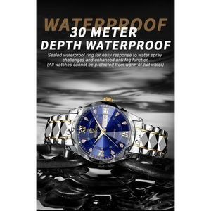 Montre pour hommes en quartz avec bracelet en acier, lumière de nuit étanche et verre anti-chute 