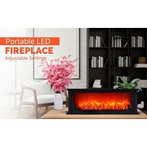 Magnifique Cheminée artificielle LED Électrique RV Mart avec effet flamme réaliste, grand modèle pour salon, chambre, décoration intérieure