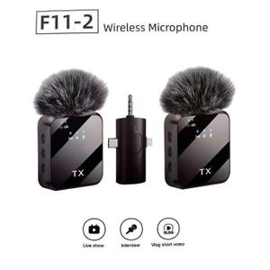 Micro Cravate Double F11-2 Sans Fil, Réduction De Bruits- Original