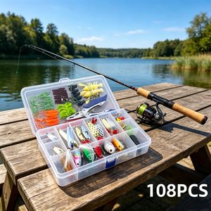Ensemble d'appâts de pêche de 108 pièces