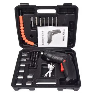Mode Tournevis Électrique Sans Fil Rechargeable + Kit Complet 45 Pièces avec Mallette
