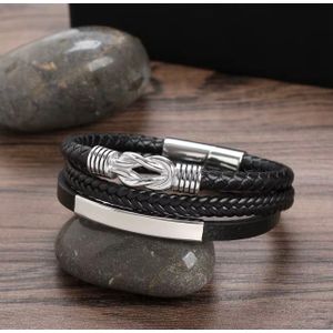 Bracelet Tressé boucle magnétique Argenté 