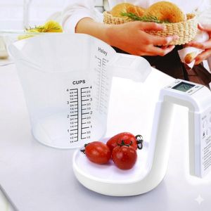 Constant Balance Gobelet Doseur Numérique ZD-103 – 2-en-1 Poids et Volume – Affichage LCD Haute Précision – Conversion Automatique d'Unités – Bol Amovible pour un Nettoyage Facile