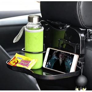 Plateau de repas pliable pour siège arrière de voiture, Table auto multifonction sur dossier de siège, Support de téléphone pour siège arrière, Porte-gobelet et rangement, Table à manger de voiture pour passagers arrière