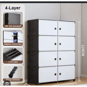 Gn PETITE ARMOIRE DE RANGEMENT MODULABLE EN PLASTIQUE DE 08 COMPARTIMENTS