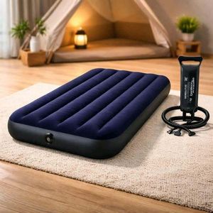 Intex Matelas Gonflable Double Confort - Bleu Marine 25 cm