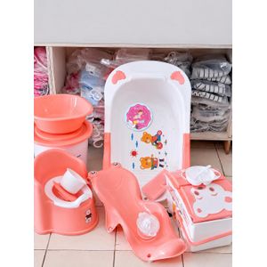Ensemble baignoire bébé - kit bain bébé saumon 