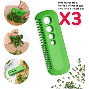 Lot De 3 Gadgets de cuisine Multifonction - Décapant de feuilles Et Legume Réutilisable - Antidérapant - polyvalent en plastique